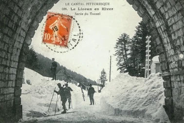 Sortie du tunnel du Lioran en hiver