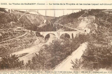Le Viaduc de Garabit la vallee de la truyere et les routes
