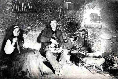 Scene d  autrefois le sabotier