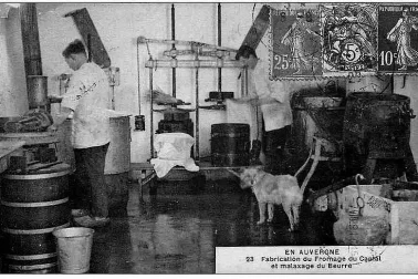La fabrication du fromage l Auvergne Fabrication du fromage du cantal et malaxage du beurre en 1929
