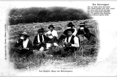 Petit metier les faucheurs la fenaison la moisson l Auvergne Le repa des moissonneurs