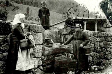 Cantal a la fontaine du villages