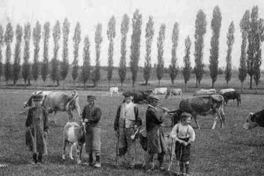 Bergers de la campagne en famille
