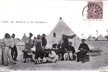 Camp de Mailly - Tente du perruquier - Barbier coiffeur en 1904