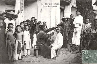 Perruquier ambulant au Tonkin