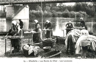 Sur le bord du cher les laveuses