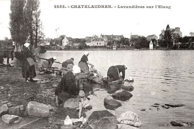 Lavandieres sur l etang