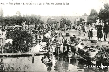 MONTPELLIER LES LAVANDIERES ET LE PONT DU CHEMIN DE FER