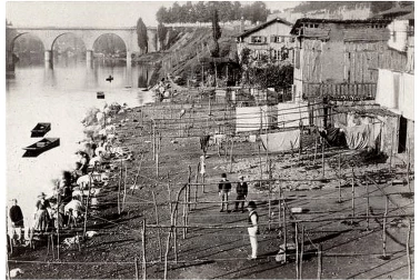 Les lavandieres du quartier de l Abessaille Limoges vers 1870-75