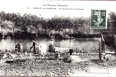 Les RAMIERS de la GARONNE en 1911 Les blanchisseuses