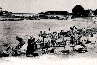 Les blanchisseuses sur les bords de l Adour a DAX