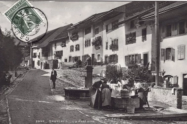 Gruyeres Les blanchisseuses a la fontaine pour soldat interne a Charmey