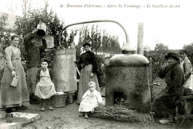 Environs d Orleans apres la vendange le bouilleur de cru