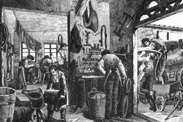 Le bourrelier travaille une grande diversite de cuirs pour confectionner harnais  colliers de chevaux etc