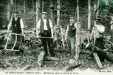 Bucherons dans la Foret du Parcau Mont Saint Adrien