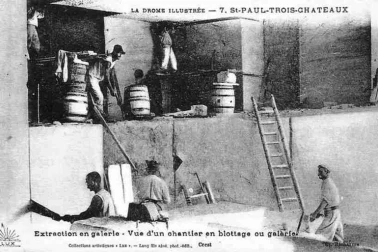 Carriere souterraine - Chantier en blottage ou galerie - La Drome illustree